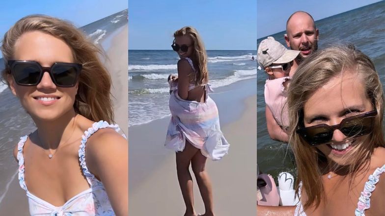 Agnieszka Kaczorowska wije się w kwiecistym bikini