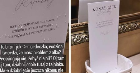 "Koszyczek ratunkowy" w męskiej toalecie na weselu. Chwycił za telefon