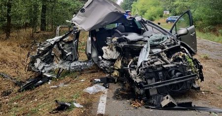 Samochód uderzył w drzewo. Auto zniszczone. Pasażerka nie przeżyła