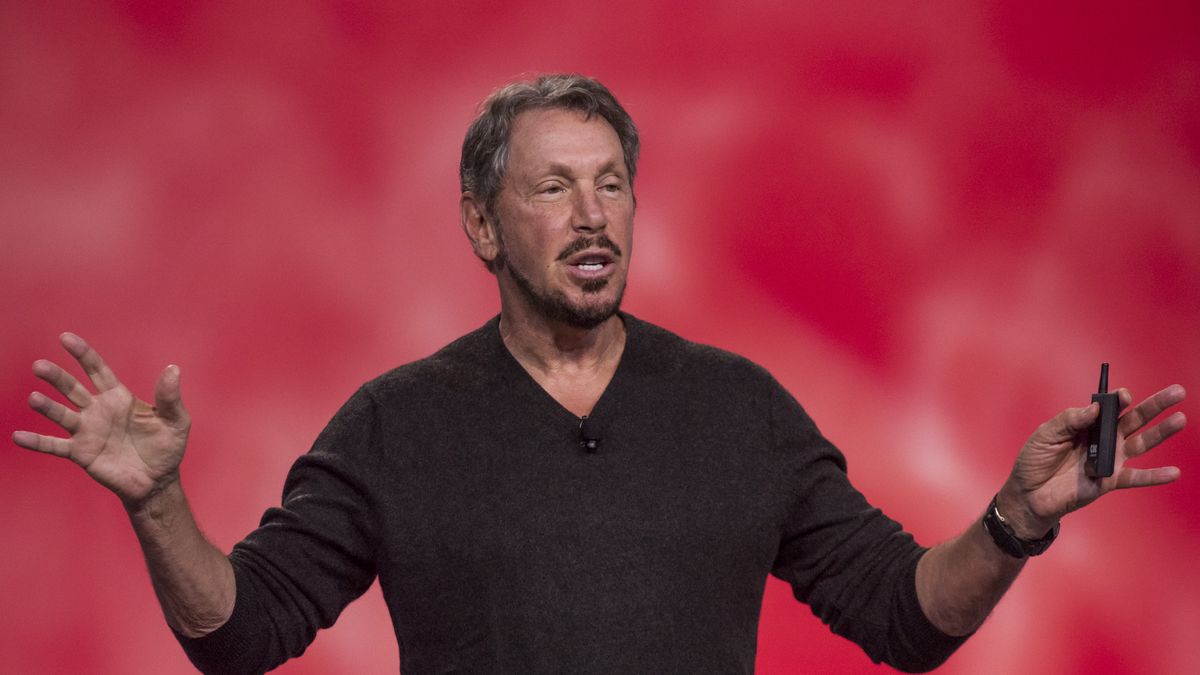 Key Speakers At The Oracle OpenWorld 2015 Conference
Larry Ellison, chairman of Oracle Corp., speaks during the Oracle OpenWorld 2015 conference in San Francisco, California, U.S., on Sunday, Oct. 25, 2015. Oracle OpenWorld gathers industry leaders to provide insight into integrated cloud platform, the future of the enterprise, and the new era of secure computing. Photographer: David Paul Morris/Bloomberg via Getty Images
Bloomberg
AMERICAS; NORTH AMERICA, CLOUD PLATFORM; COMPUTING, CONFERENCE; SEMINAR; FORUM, SECURE; SECURITY, SOFTWARE; COMPUTER; COMPUTERS, TECH; TECHNOLOGY; IT, U.S.A; US; WEST; WESTERN