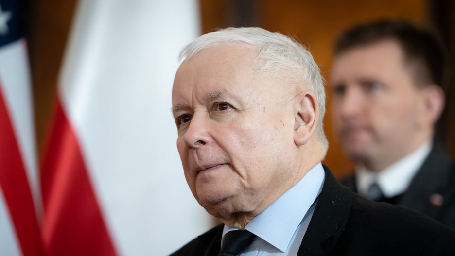 Leader of the Polish Law and Justice (PiS) ruling party Jaroslaw Kaczynski at the Chancellery in Warsaw, Poland on March 29, 2022 (Photo by Mateusz Wlodarczyk/NurPhoto via Getty Images)