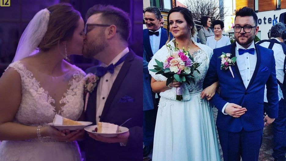 Agnieszka i Wojtek podczas swojego pierwszego ślubu