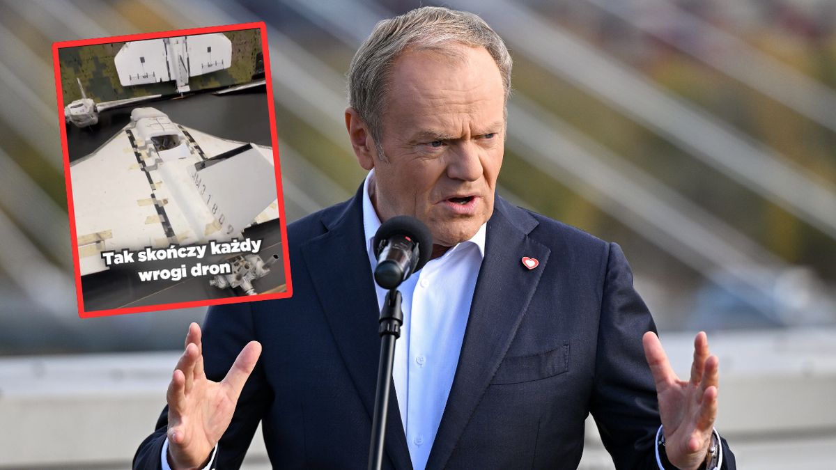 Tusk pokazał szczątki rosyjskich dronów