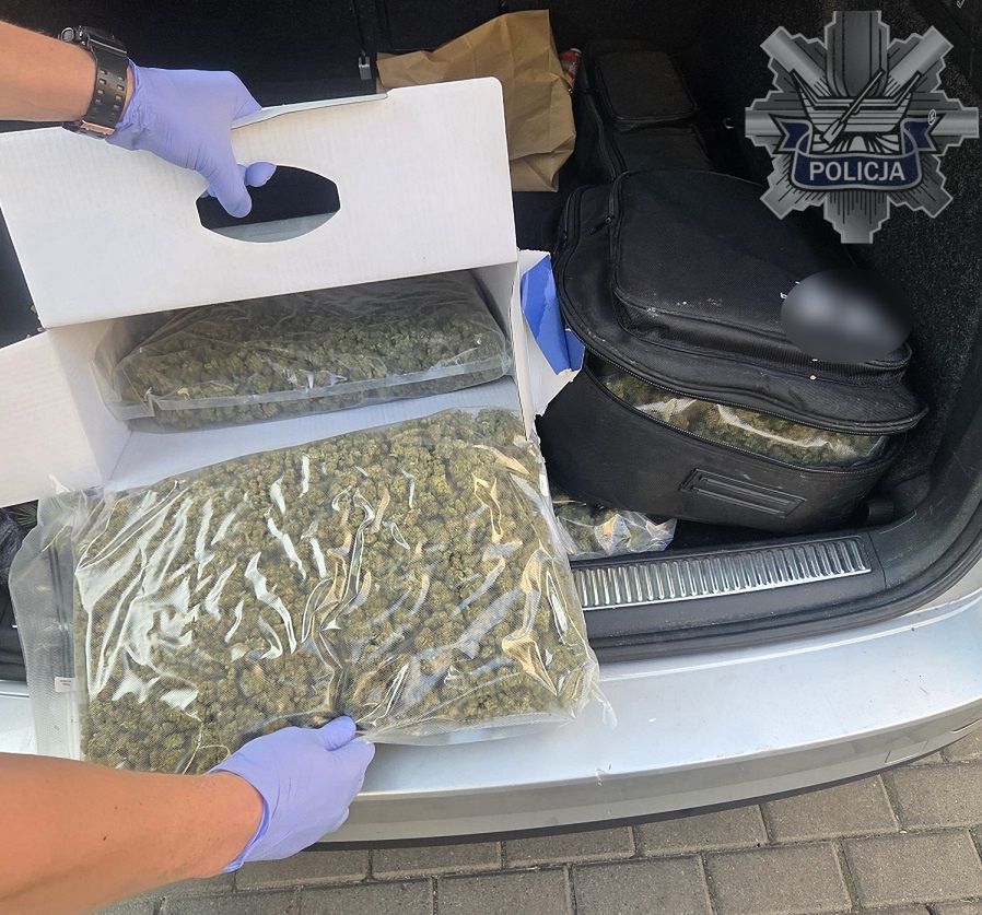Skuteczna akcja łódzkiej policji. Zabezpieczono ponad 40 kg narkotyków, zatrzymano dwóch mężczyzn WIDEO