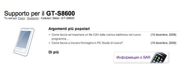 Samsung GT-S8600 wyciekł na stronie producenta. Oto nowy Wave 3? 2