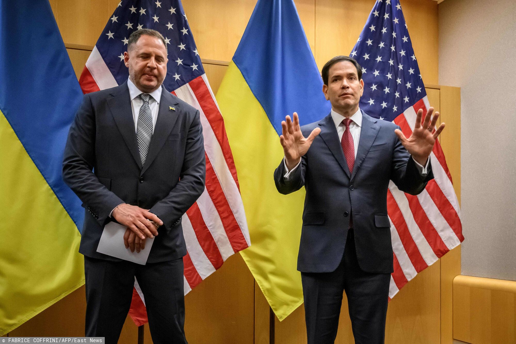 Rozmowy pokojowe w Genewie: Andrij Jermak oraz Marco Rubio