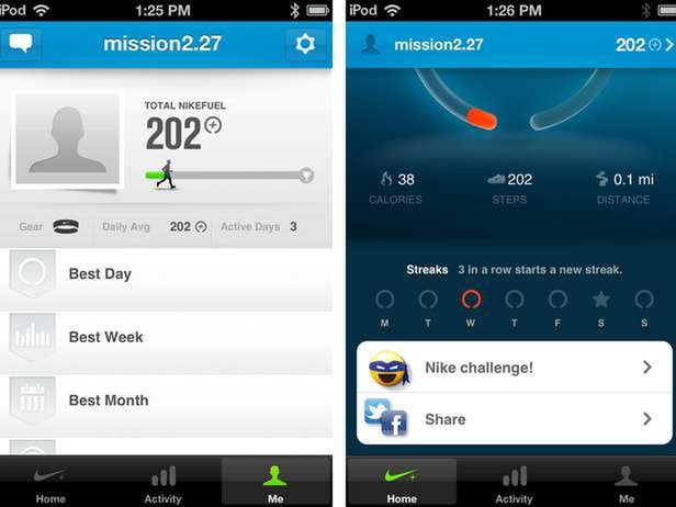 Nike+ FuelBand - aplikacja (Fot. CoolHunting.com)