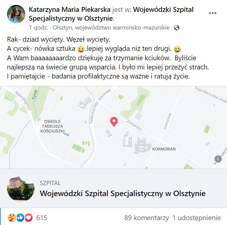 Katarzyna Piekarska jest po operacji