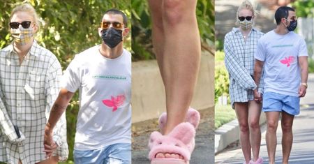 Sophie Turner ukrywa CIĄŻOWY BRZUSZEK pod obszerną koszulą, spacerując ulicami Los Angeles W KAPCIACH (ZDJĘCIA)