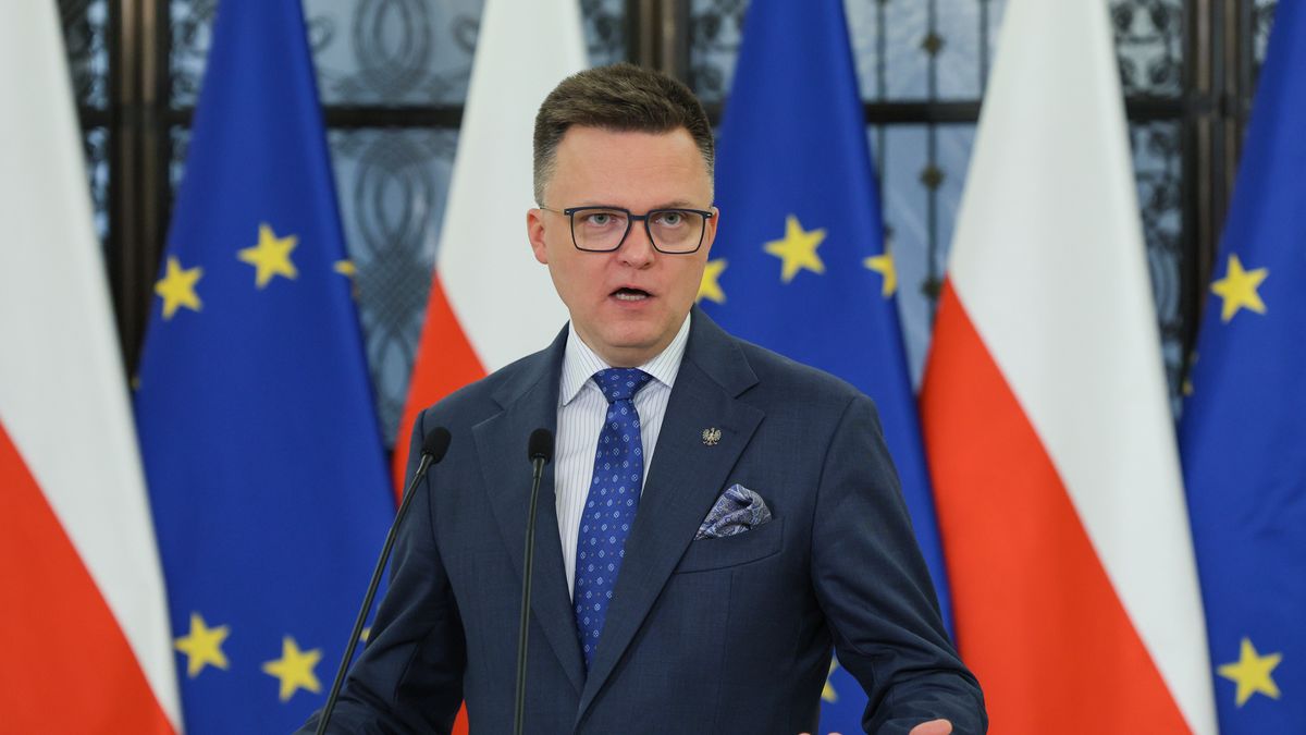 Warszawa, 24.09.2025. Marszałek Sejmu Szymon Holownia podczas konferencji prasowej w Sejmie w Warszawie, 24 bm. (ad) PAP/Paweł Supernak