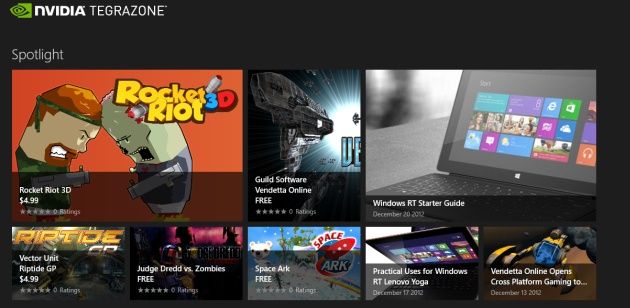 Nvidia TegraZone aplikacja na Windows RT