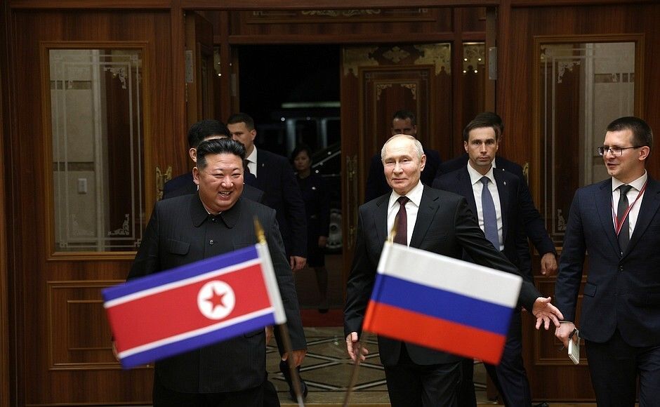 Zdjęcie do aktualności: Kim pisze o "świętej wojnie". Złożył Putinowi nowe deklaracje