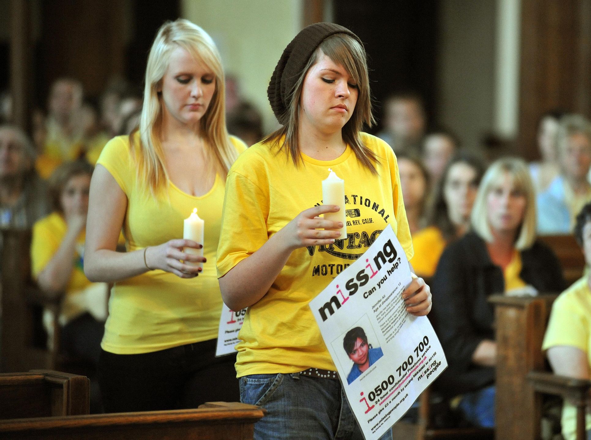 Missing Andrew GosdenSchool friends of 14-year-old Andrew Gosden, carry candles to the alter of St James Church in Piccadilly, central London, during a service to mark the one year anniversary of the disappearance of the teenager.   (Photo by John Stillwell - PA Images/PA Images via Getty Images)John Stillwell - PA Images