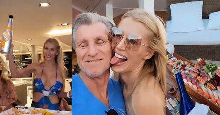 Tak wyglądają święta według Anety Glam z "Żon Miami": szampan, jacht, sushi, czułości z milionerem i tańce na stole... (ZDJĘCIA)