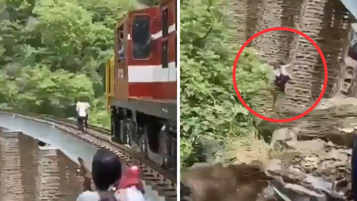 Para skoczyła w przepaść, chcąc uniknąć zderzenia z pociągiem