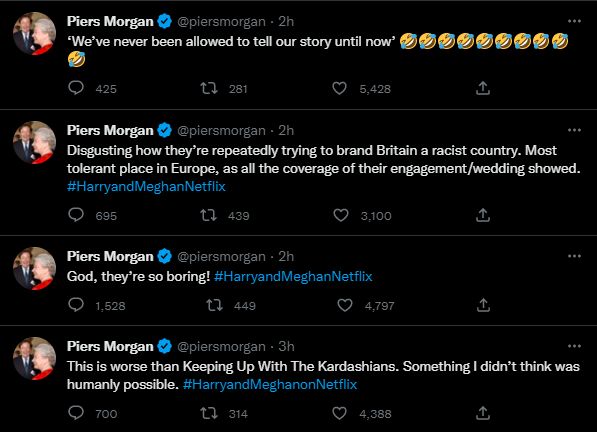 Piers Morgan znów pastwi się nad Meghan i Harrym