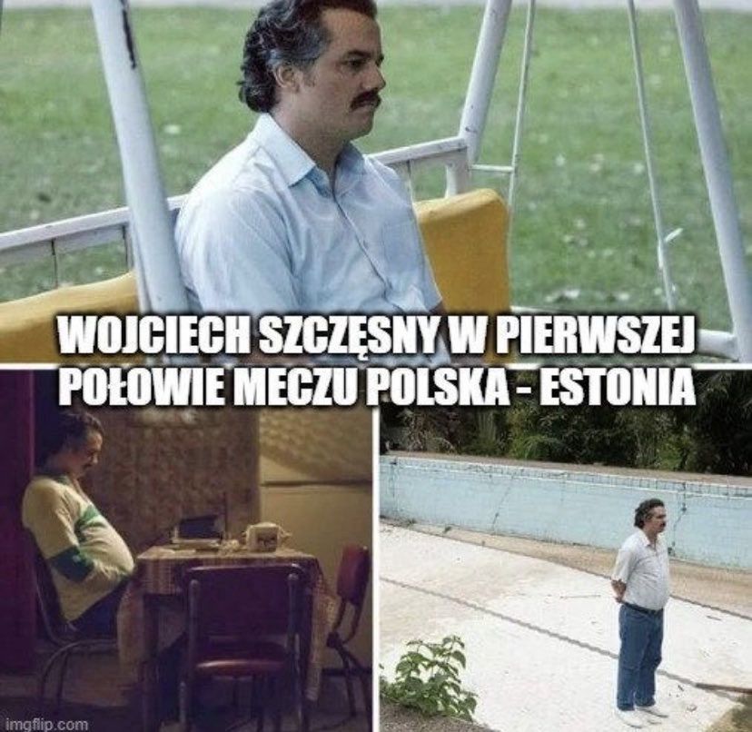 Memy z Wojciechem Szczęsnym po wygranej Polski (Instagram)