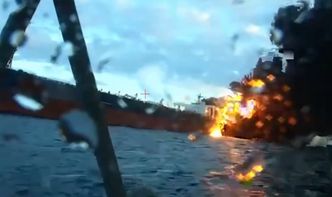 Tankowiec rosyjskiej floty cieni zaatakowany morskim dronem. Jest wideo