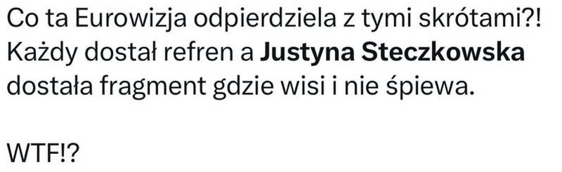Internauci oburzeni skrótem występu Polski na Eurowizji