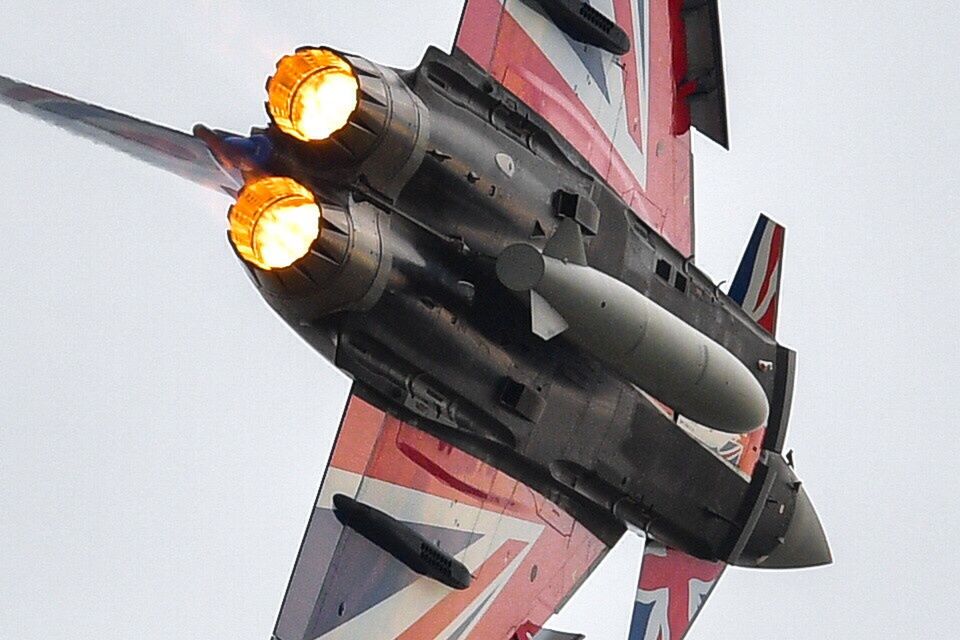Brytyjski Eurofighter Typhoon podczas Radom Air Show.