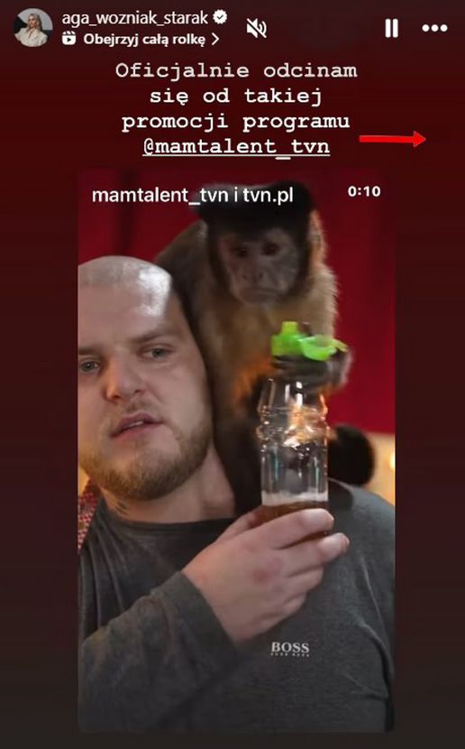 Woźniak-Starak ostro o spocie "Mam talent!" z małpką