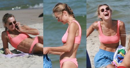 Małgorzata Socha i jej UMIĘŚNIONY brzuch pozdrawiają z plażowania w Chałupach. Forma życia? (ZDJĘCIA)