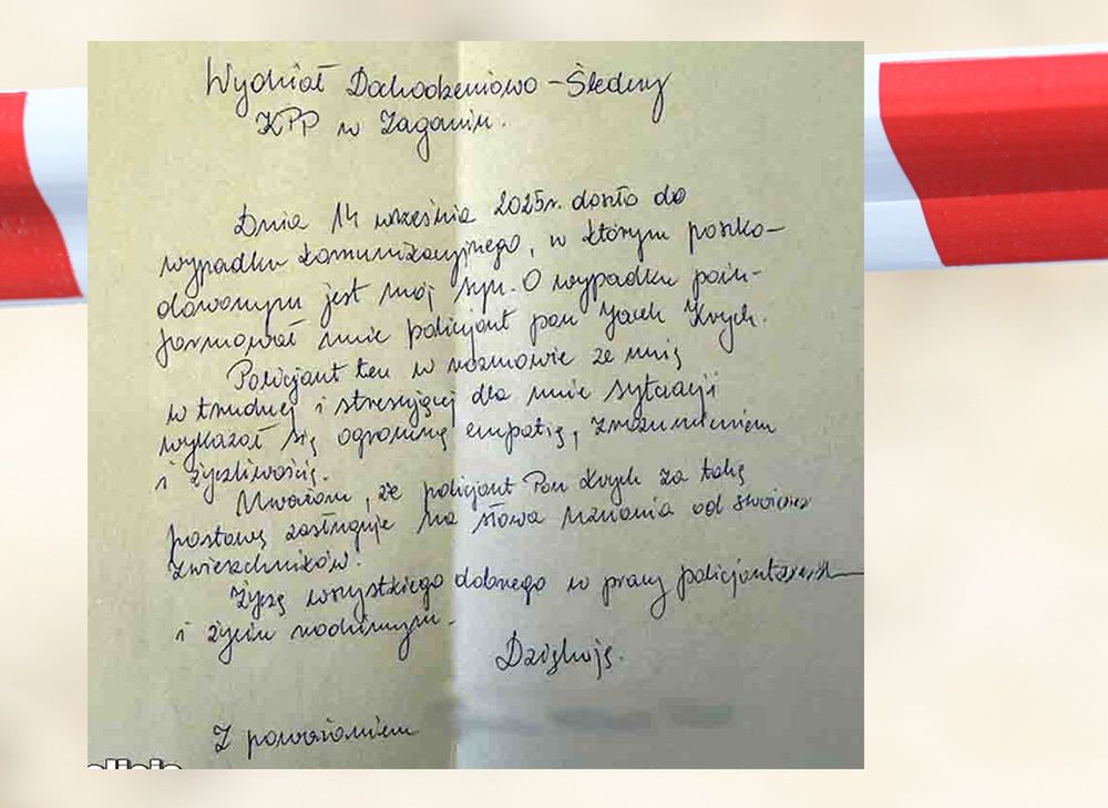 Żagań: Wypadek. Mężczyzna był operowany, policjanci dostali list