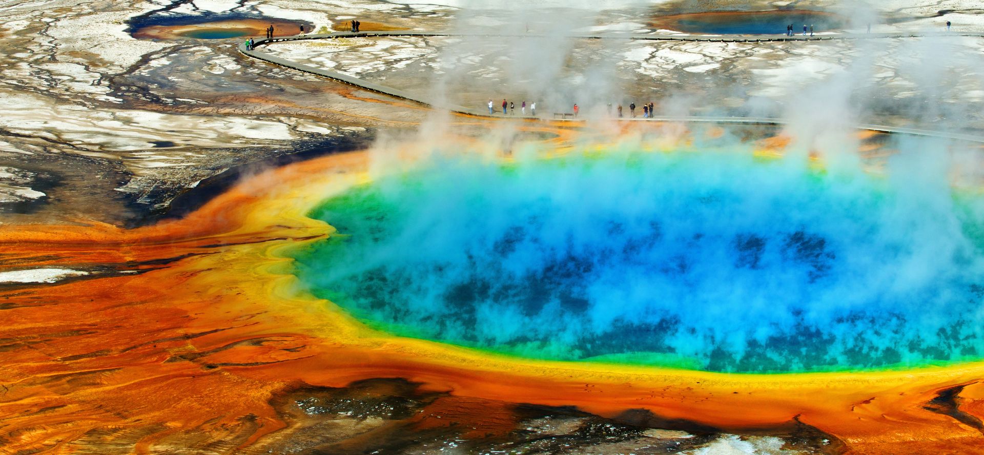 Gorące źródła Grand Prismatic Pool w Parku Narodowym Yellowstone