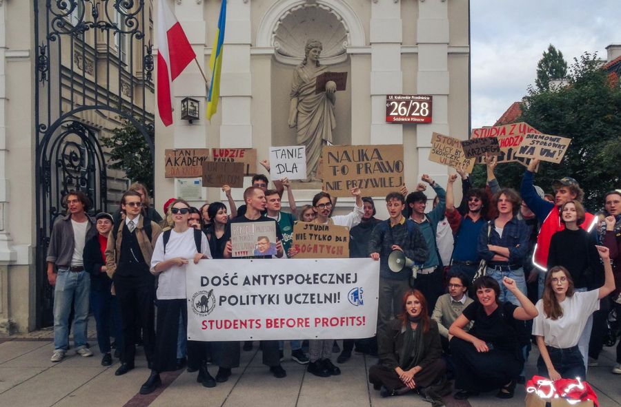 Protest studentów Uniwersytetu Warszawskiego