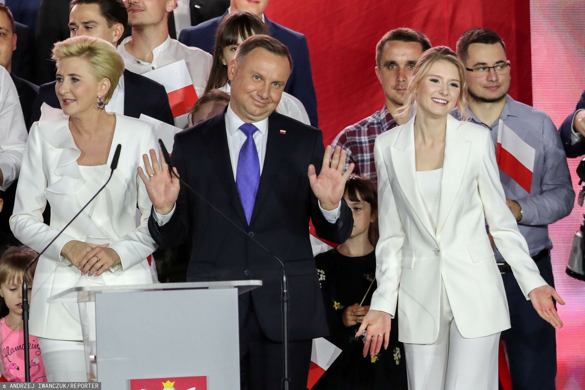 Andrzej Duda z żoną i córką
