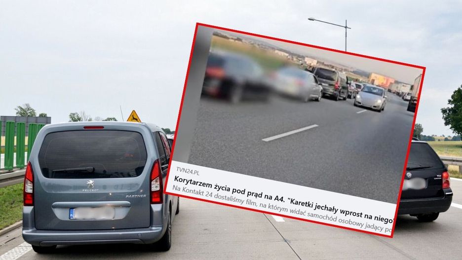 Jechał pod prąd po A4