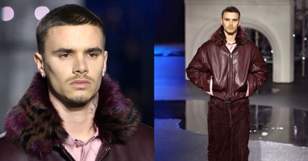 Romeo Beckham maszeruje na pokazie Burberry podczas London Fashion Week. Ma zadatki na modela? (ZDJĘCIA)
