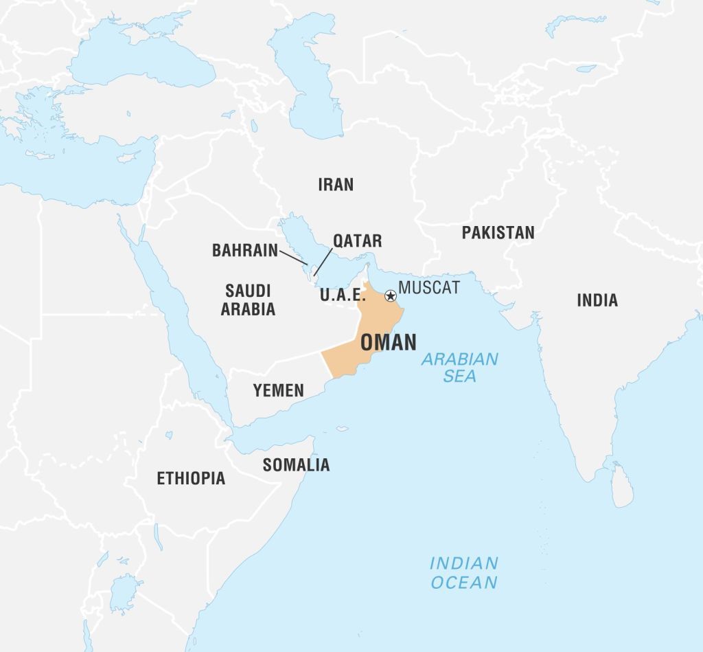 World Data Locator Map, OmanWorld Data Locator Map, Oman. (Photo by: Encyclopaedia Britannica/Universal Images Group via Getty Images)Encyclopaedia BritannicaWorld, Locator
