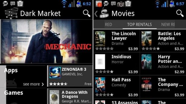 Nowy Android Market w czerni 1