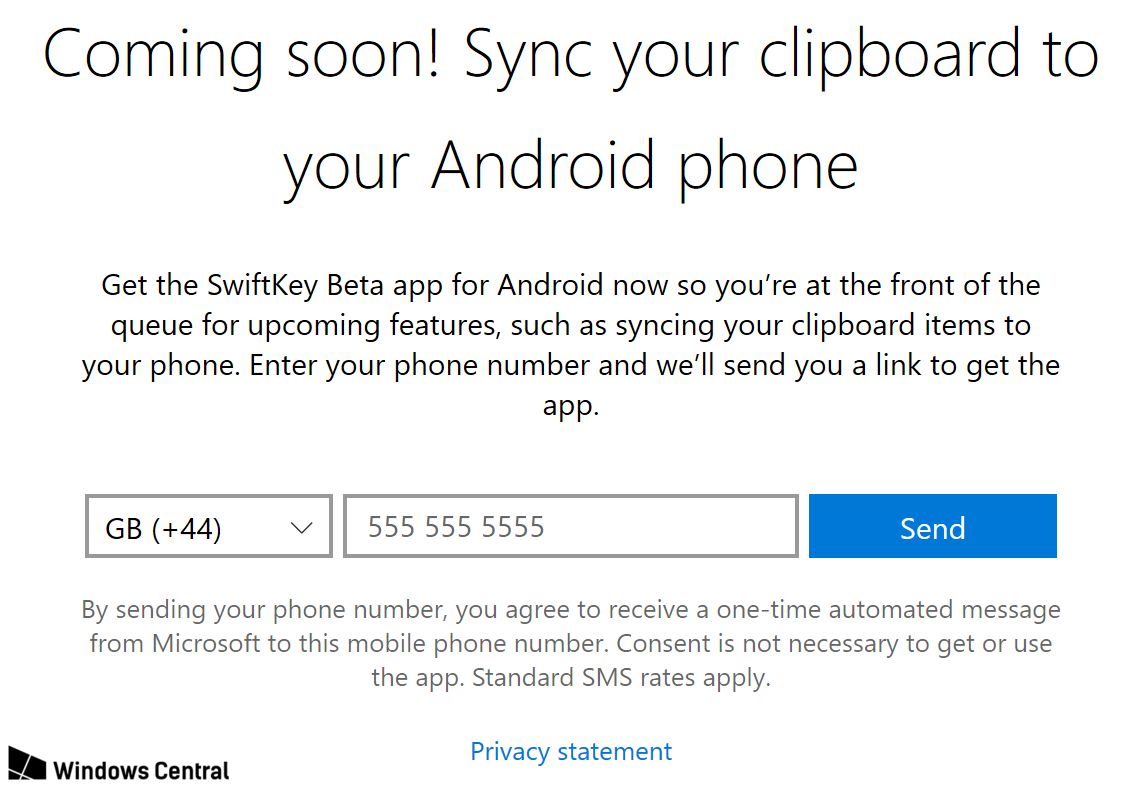 Sporadycznie wyświetlany komunikat w Windowsie 10, który zachęca do instalacji testowej wersji klawiatury SwiftKey, źródło: Windows Central.