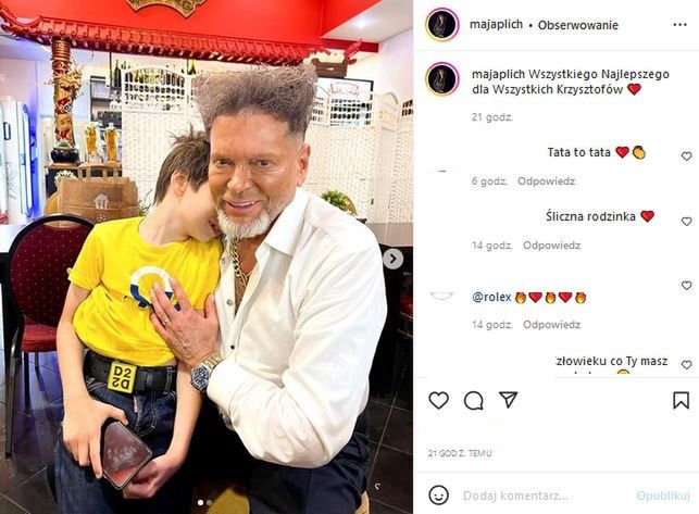 Krzysztof i jego syn świętowali imieniny z rozmachem