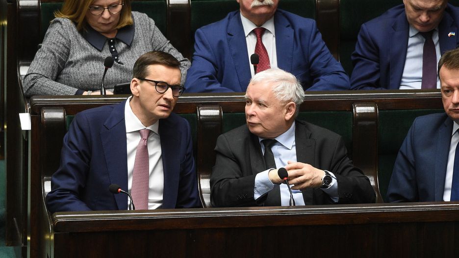 Rząd planuje dopłaty do węgla. Na zdjęciu: premier Mateusz Morawiecki, prezes PiS Jarosław Kaczyński