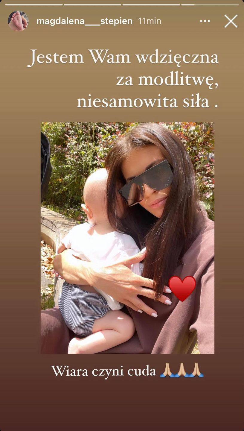 Magdalena Stępień podziękowała obserwatorom za modlitwę 