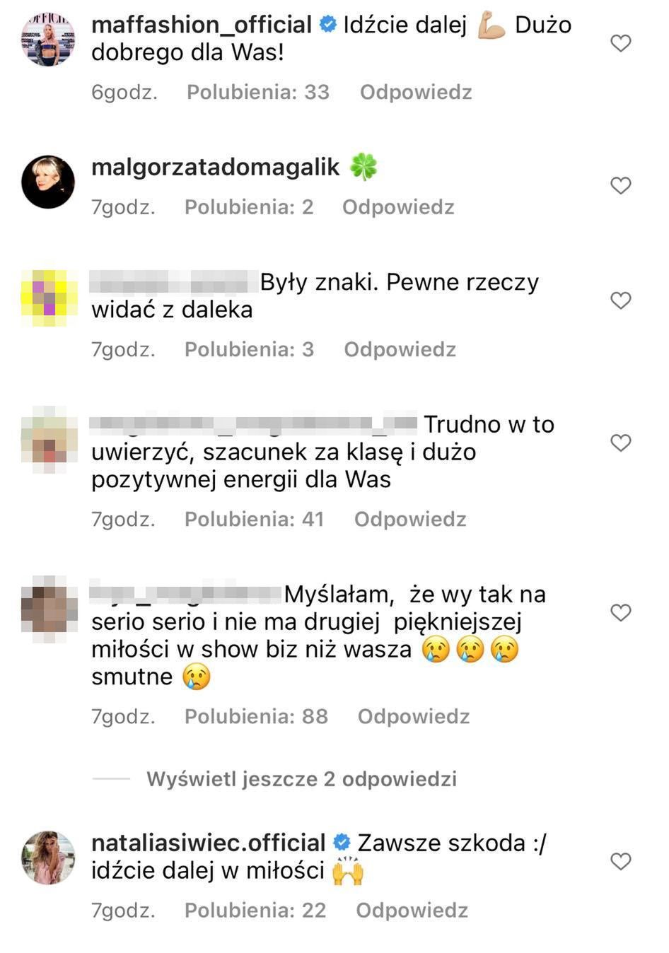 Komentarze pod oświadczeniem Katarzyny Warnke i Piotra Stramowskiego