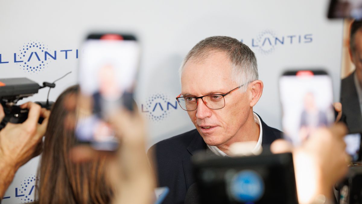 Carlos Tavares, chief executive officer of Stellantis NV, at the opening of the SUSTAINera Circular Economy Hub at Stellantis NV's Mirafiori complex in Turin, Italy, on Thursday, Nov. 23, 2023. Stellantis will invest in hybrid-electric transmission production and recycling activities at its iconic Turin factory thats being retooled into a battery-vehicle hub to help safeguard jobs. Photographer: Giuliano Berti/Bloomberg via Getty Images