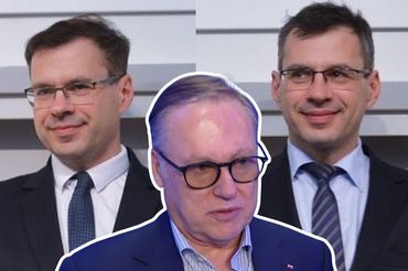 Grzegorz Bierecki, za nim Michał i Jacek Karnowscy