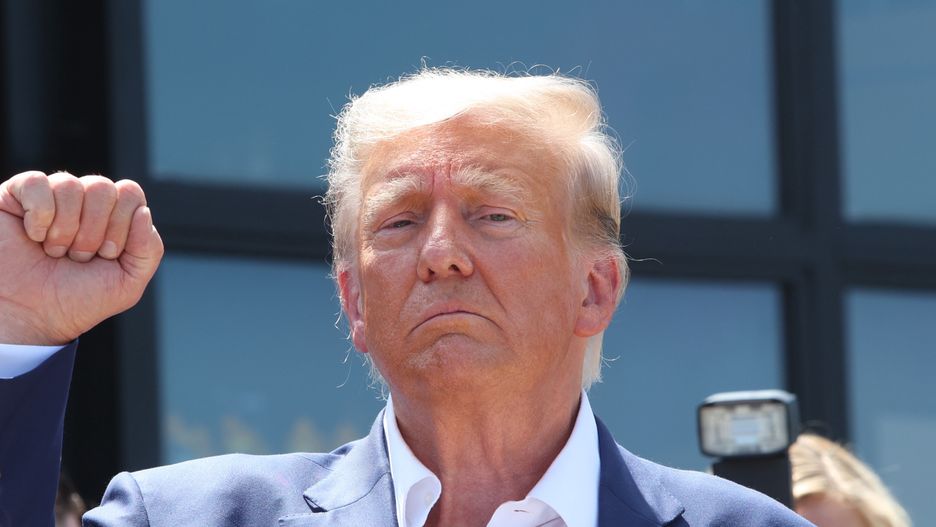 Former US President Donald J. Trump attends the Iowa State Fair in Des Moines, Iowa, USA, 12 August 2023. Trump is campaigning ahead of the 2024 US presidential election. EPA/ALEX WROBLEWSKI Dostawca: PAP/EPA.