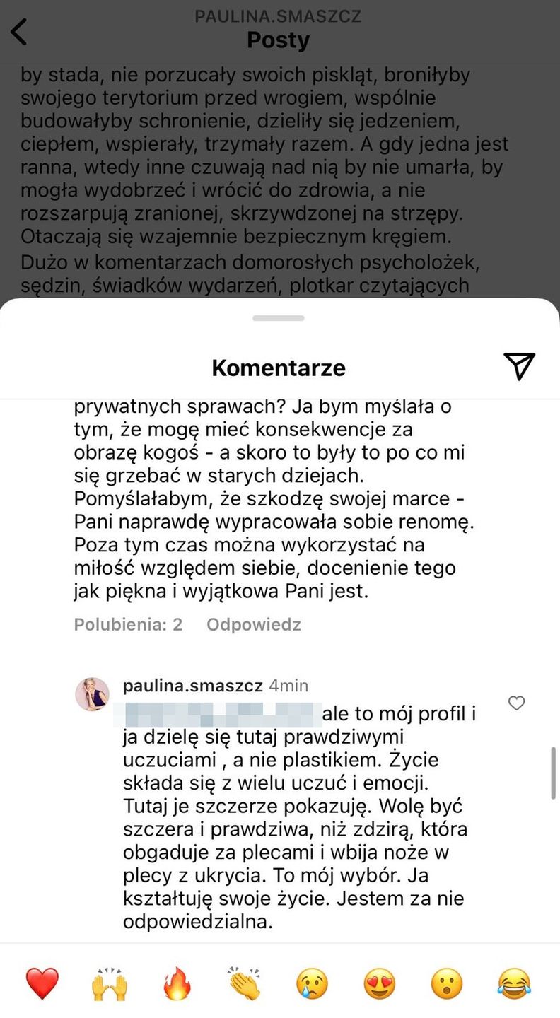 Paulina Smaszcz dyskutuje z internautkami