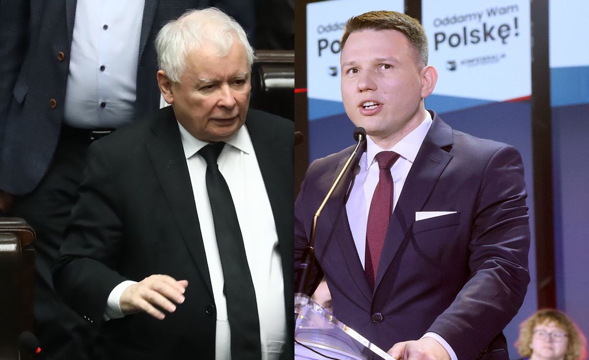 Jarosław Kaczyński i Sławomir Mentzen