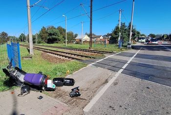 Wólka Małkowa: Pijany motorowerzysta wjechał w rogatki drogowe