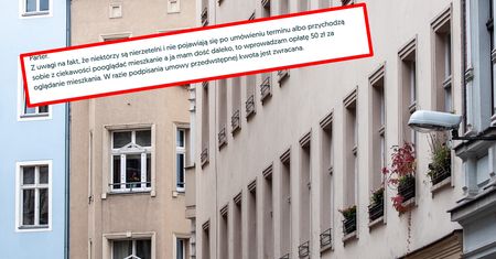 Domaga się 50 zł za oglądanie mieszkania. Oto jak się tłumaczy