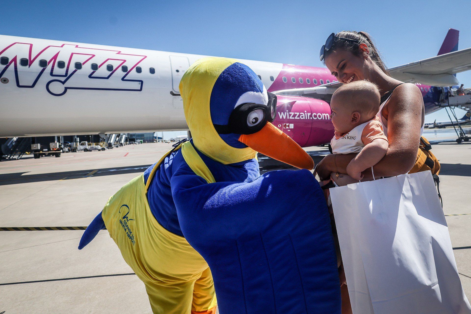 Powitanie samolotu Wizz Air z Budapesztu