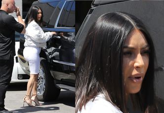 Kim Kardashian CAŁA NA BIAŁO odsłoniła umięśnione łydki (ZDJĘCIA)