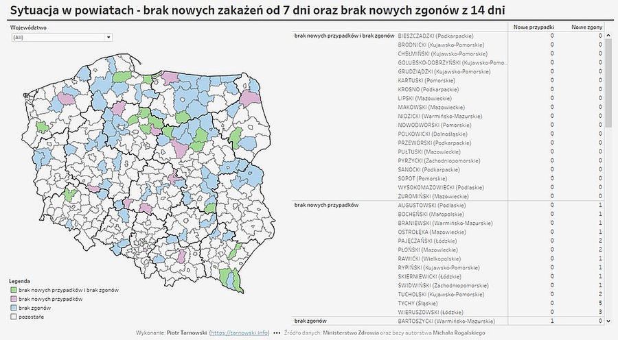 Koronawirus w Polsce. Mapa regionów, gdzie nie było nowych zakażeń i nie było ofiar epidemii