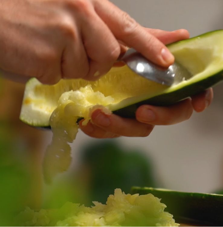 Hollowed zucchini